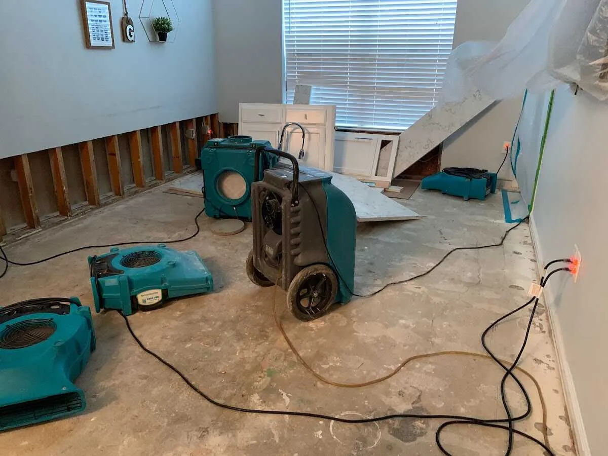 Dehumidifier in flood-cut room for Water Extraction & Removal in Morristown